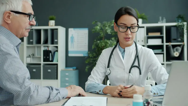 Physician talking with a patient